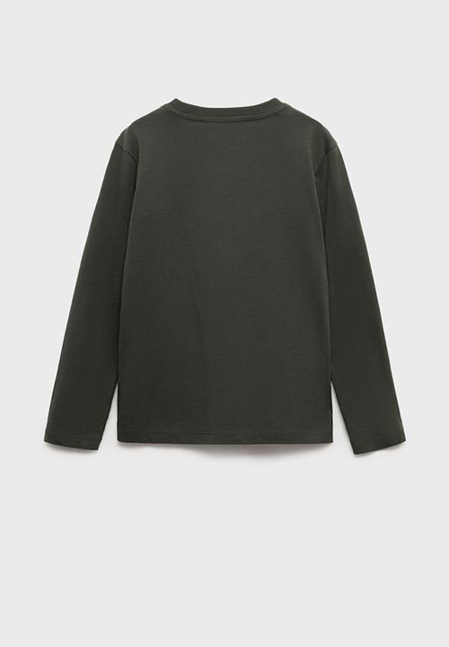 MANGO - T-shirt basica1 - dark green