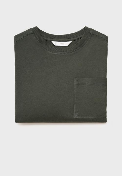 MANGO - T-shirt basica1 - dark green