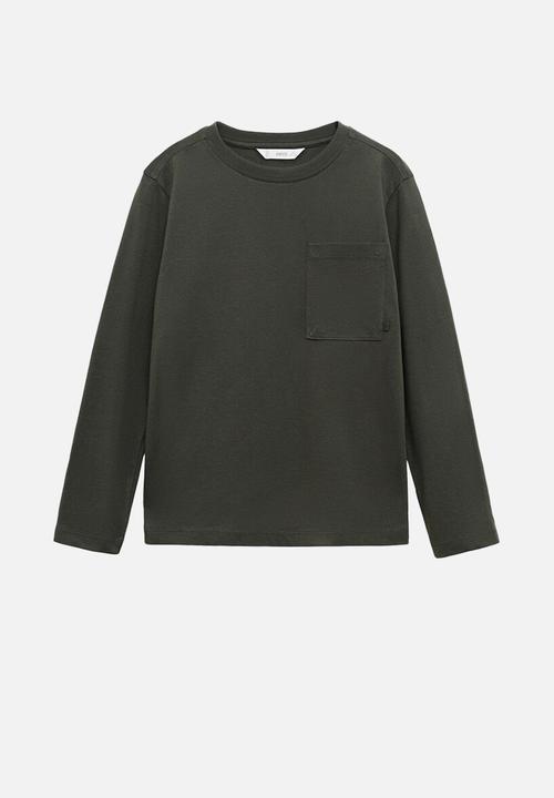 MANGO - T-shirt basica1 - dark green
