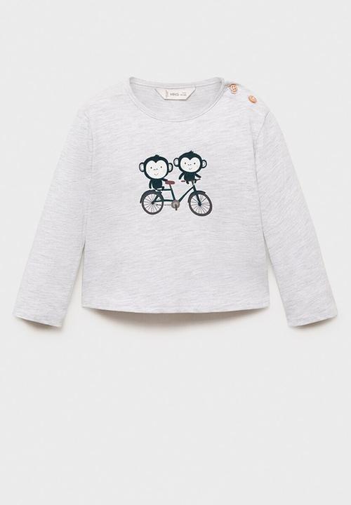 MANGO - T-shirt bici - medium gray