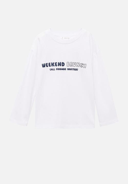 MANGO - T-shirt weekend - white