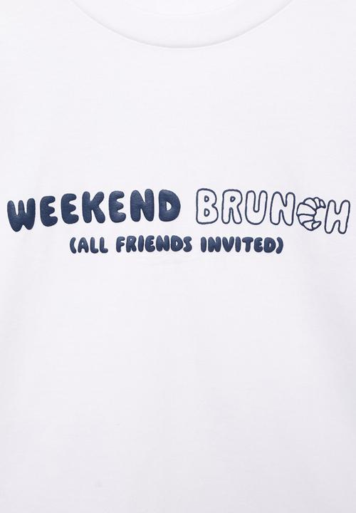 MANGO - T-shirt weekend - white