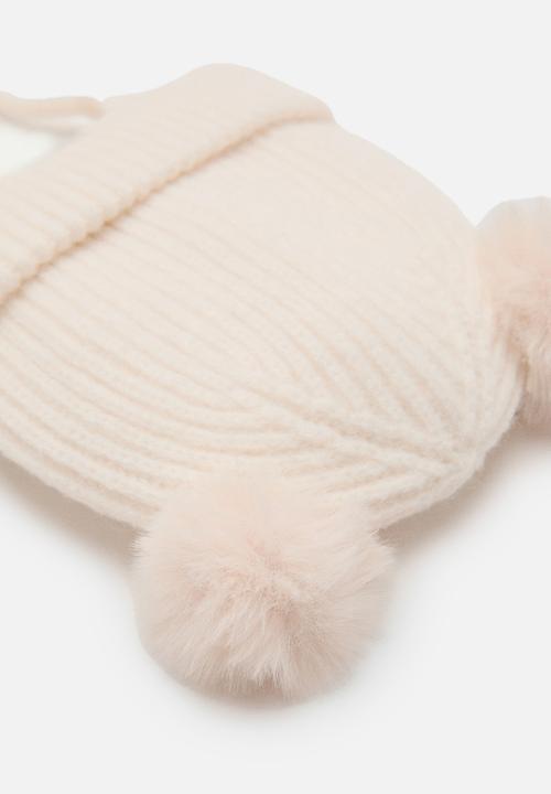 MANGO - Beanie Pompon - Light/Pastel Brown