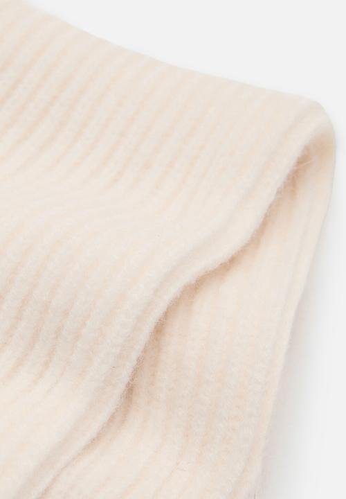 MANGO - Pompom knit scarf - sand