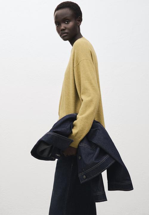MANGO - Sweater nekko - green