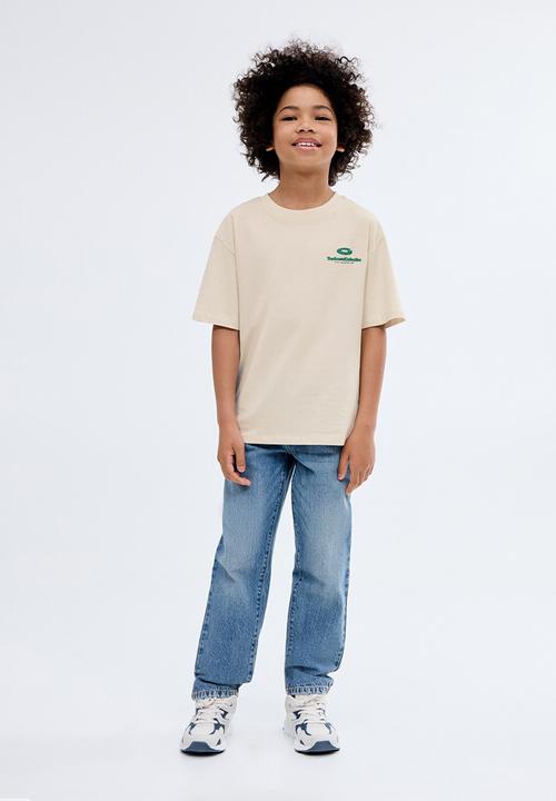MANGO - T-shirt spin - light pastel brown