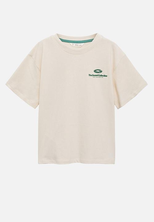 MANGO - T-shirt spin - light pastel brown