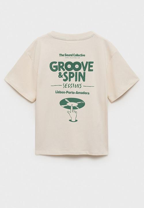 MANGO - T-shirt spin - light pastel brown