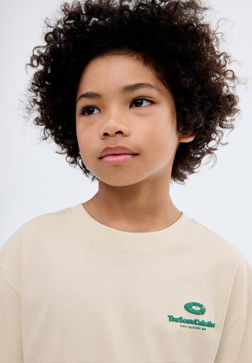 MANGO - T-shirt spin - light pastel brown