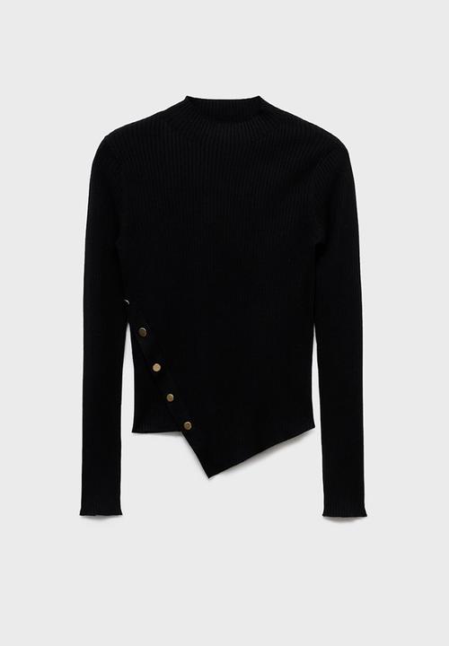 MANGO - Sweater botona - black