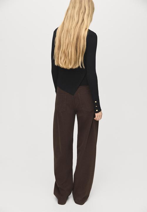 MANGO - Sweater botona - black