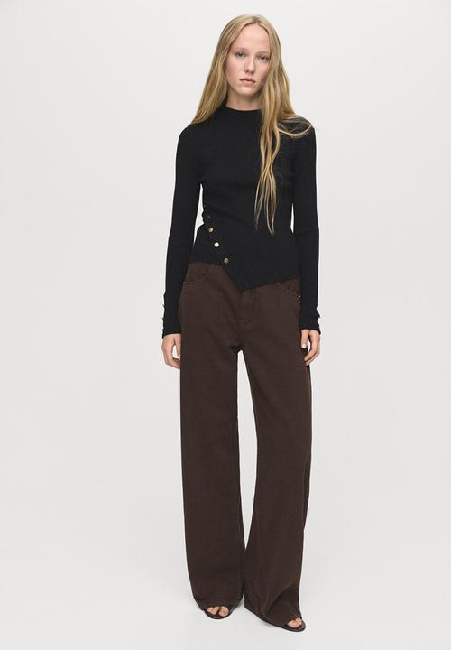 MANGO - Sweater botona - black