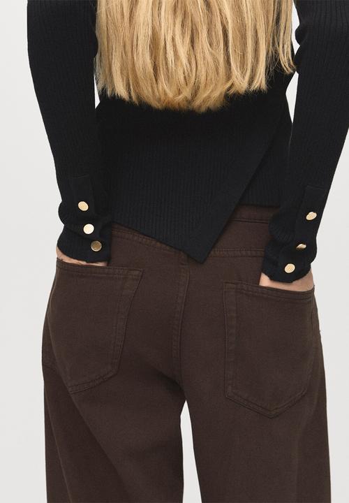 MANGO - Sweater botona - black