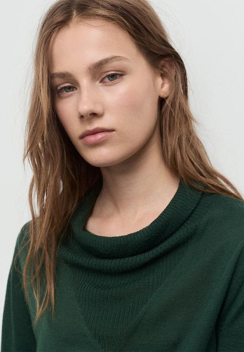 MANGO - Sweater triangle - dark green