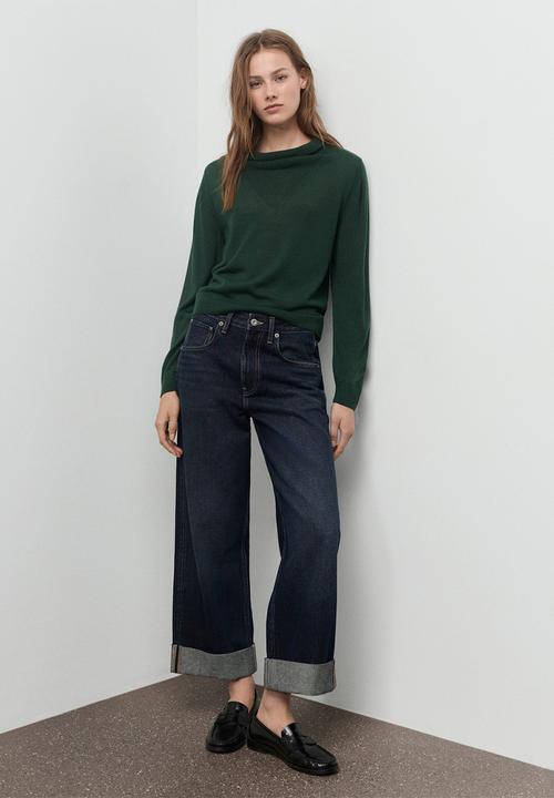 MANGO - Sweater triangle - dark green