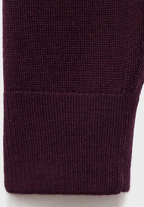 MANGO - Sweater triangle - dark red