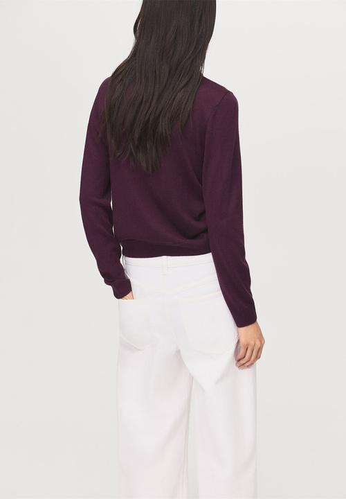 MANGO - Sweater triangle - dark red