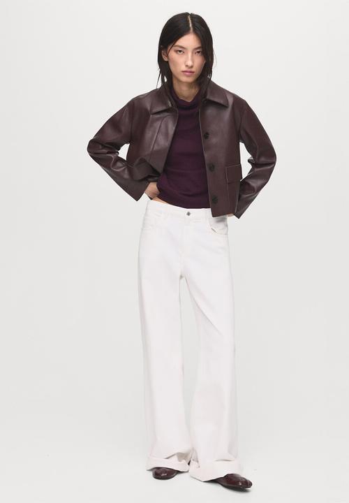 MANGO - Sweater triangle - dark red