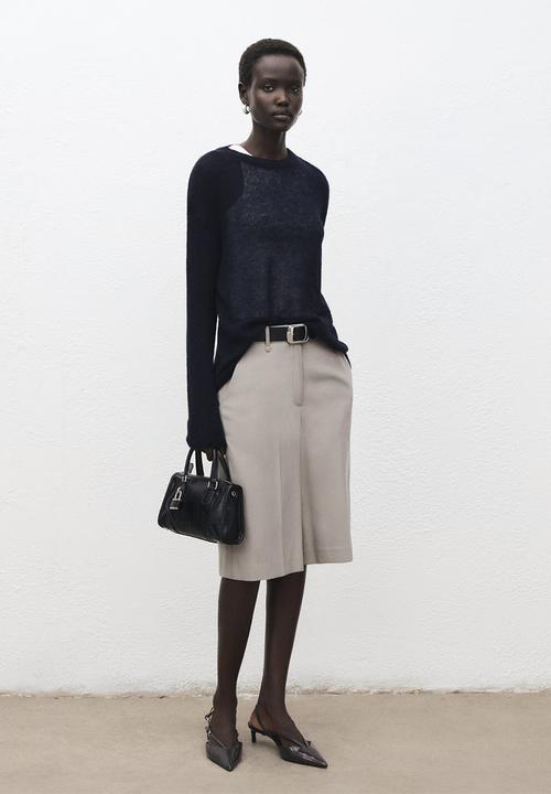 MANGO - Sweater pili - navy