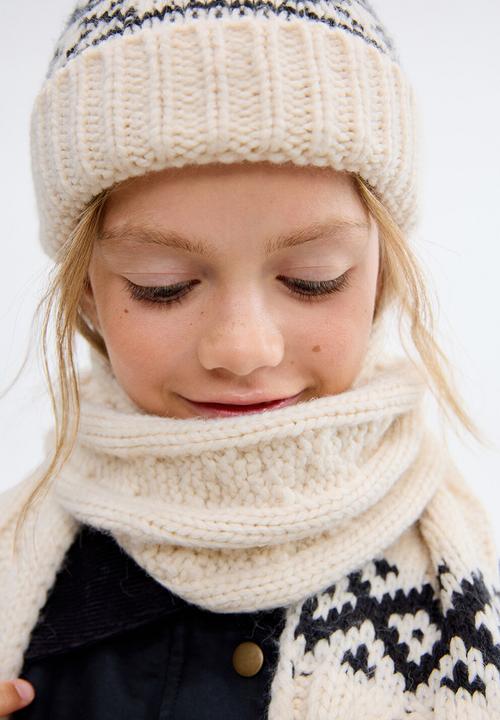 MANGO - Knitted scarf - ecru