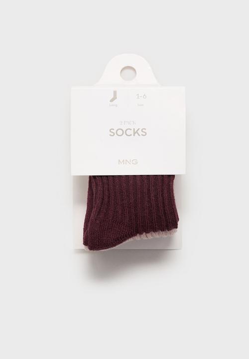 MANGO - Socks burdeos - dark red