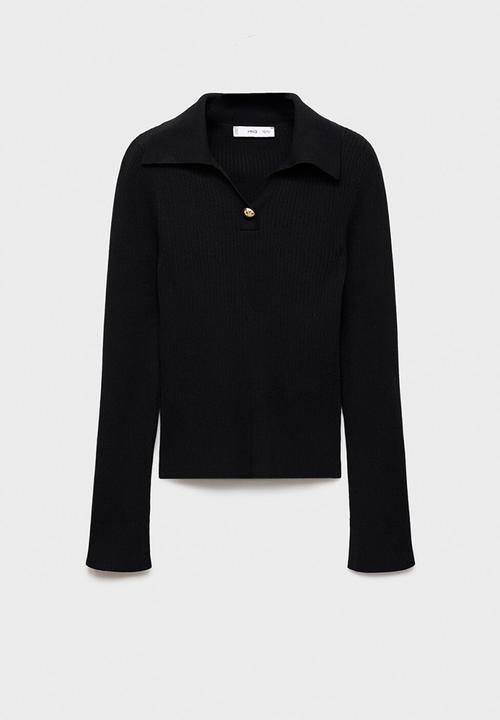 MANGO - Sweater button - black