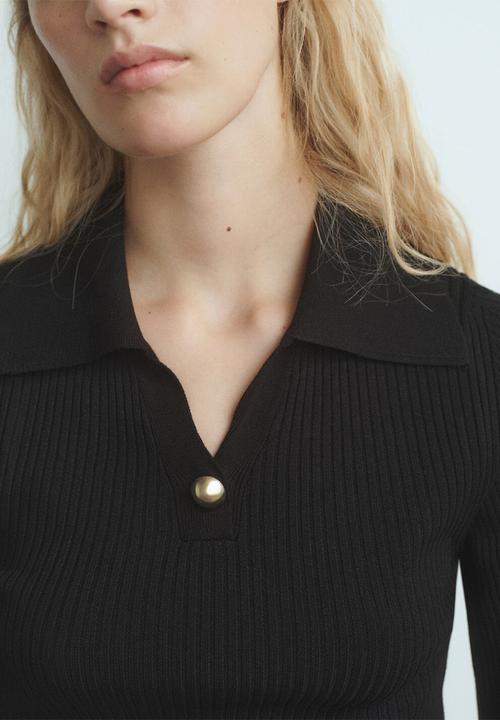 MANGO - Sweater button - black