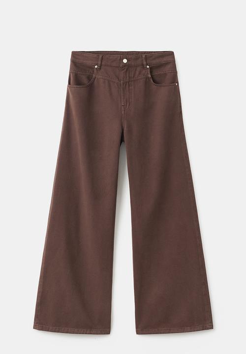 MANGO - Jeans blair - dark brown