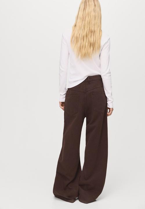 MANGO - Jeans blair - dark brown