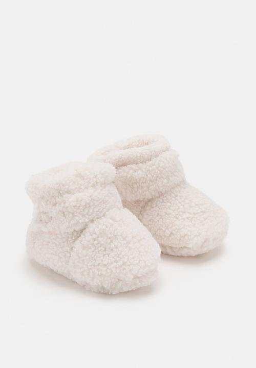 MANGO - Shearling booties - light brown