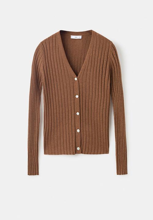 MANGO - Cardigan flurry - dark brown