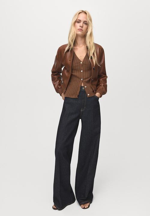 MANGO - Cardigan flurry - dark brown