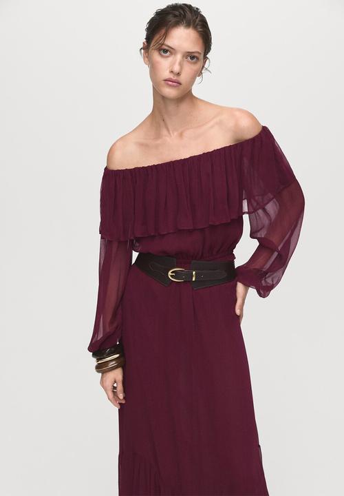 MANGO - Dress saba - dark red