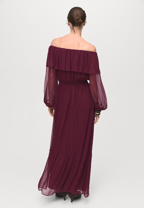 MANGO - Dress saba - dark red