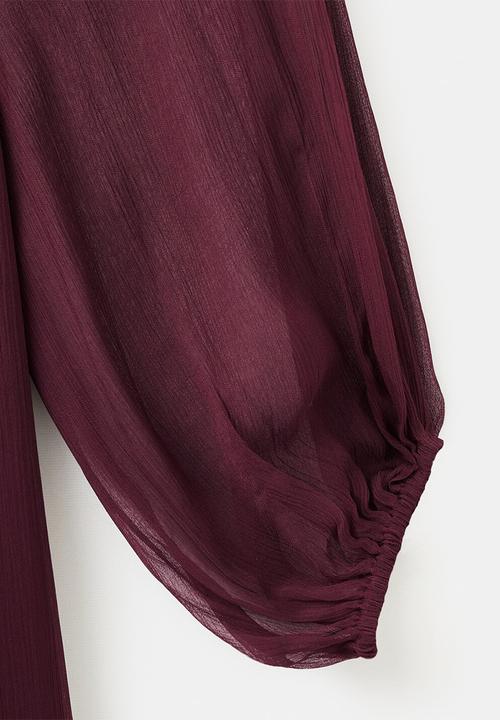 MANGO - Dress saba - dark red