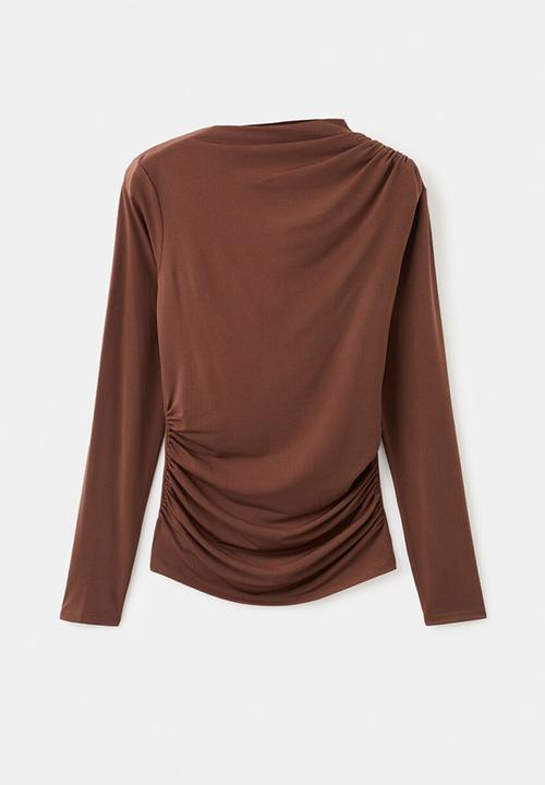 MANGO - T-shirt chasi - brown