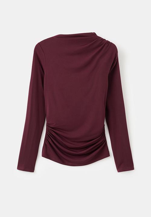 MANGO - T-shirt chasi - dark red