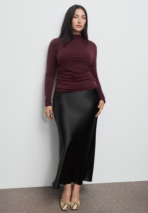 MANGO - T-shirt chasi - dark red