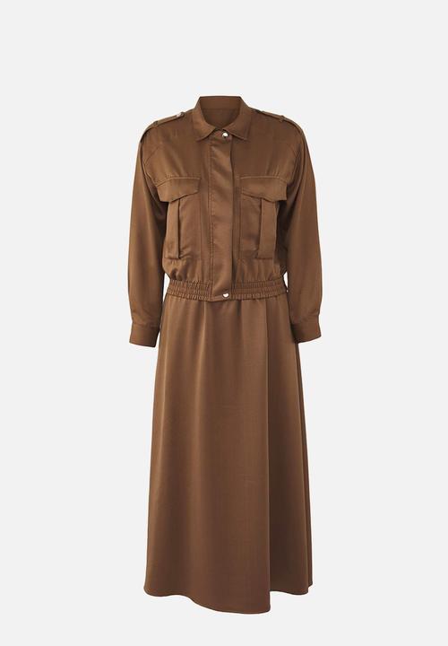Trendyol - Oversize Pocket Detailed Woven Bottom - Top Set - Haki