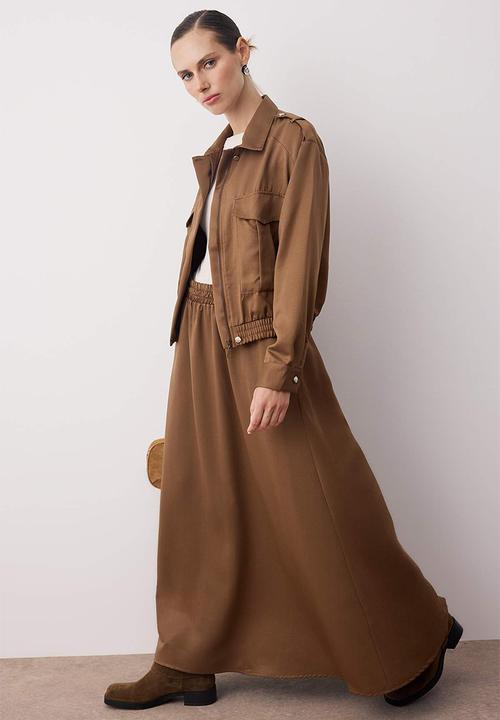 Trendyol - Oversize Pocket Detailed Woven Bottom - Top Set - Haki