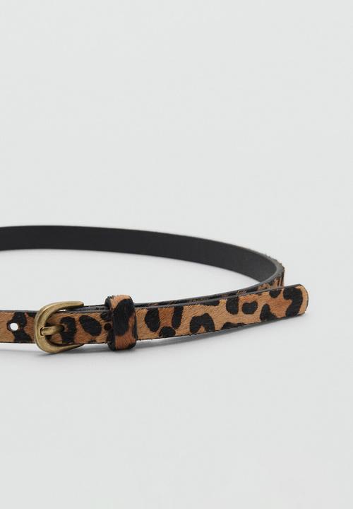 MANGO - Belt leopb - Medium Brown