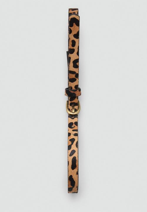 MANGO - Belt leopb - Medium Brown