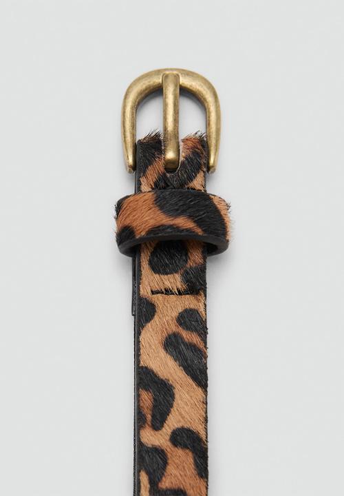 MANGO - Belt leopb - Medium Brown