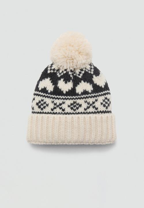 MANGO - Beanie heart - Light Beige