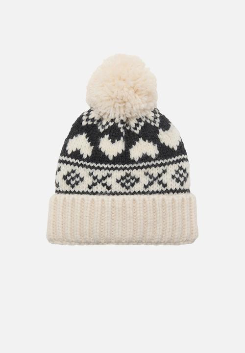 MANGO - Beanie heart - Light Beige
