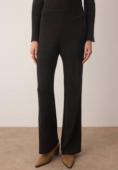 Trendyol - Square Collar Body Hugging Knitwear Bottom - Top Set  - Black