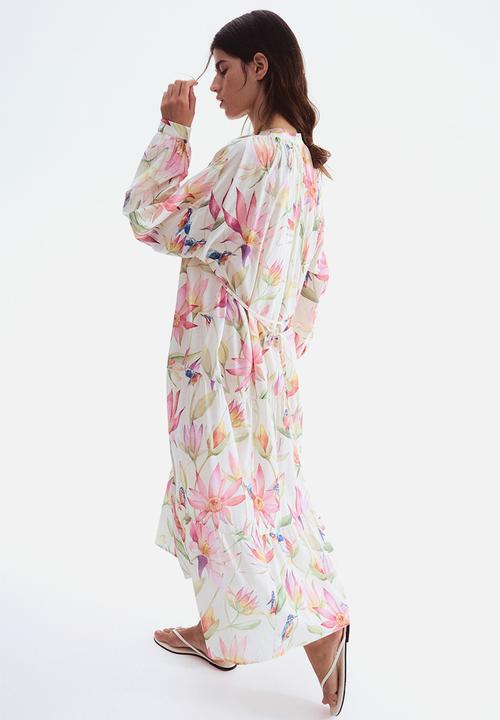 H&M - Tiered maxi dress - white patterned