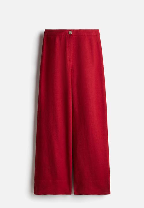 H&M - Linen-blend trousers - red