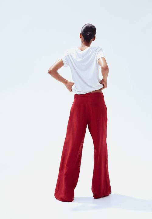 H&M - Linen-blend trousers - red