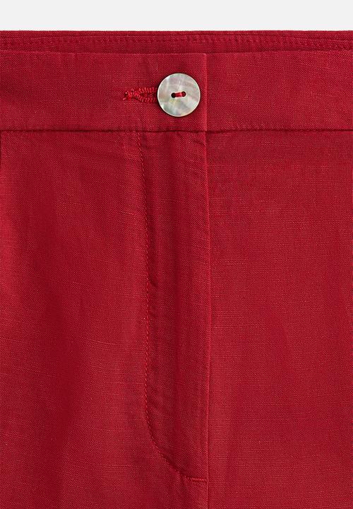 H&M - Linen-blend trousers - red